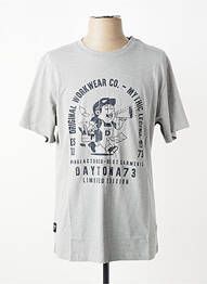 T-shirt coupe droite manches courtes gris DAYTONA homme