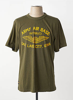T-shirt coupe droite manches courtes vert DAYTONA homme