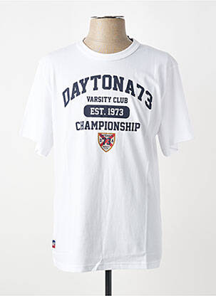 T-shirt coupe droite manches courtes blanc DAYTONA homme