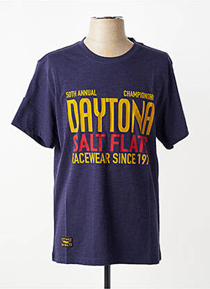 T-shirt stretch manches courtes bleu DAYTONA homme