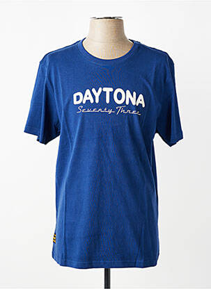 T-shirt coupe droite manches courtes bleu DAYTONA homme