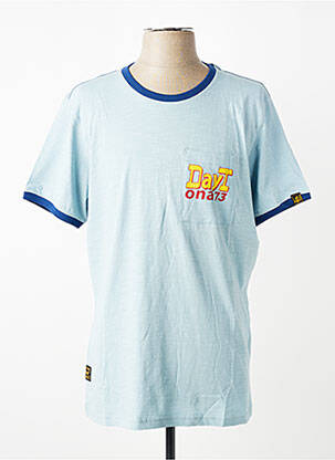 T-shirt coupe cintrée manches courtes bleu DAYTONA homme