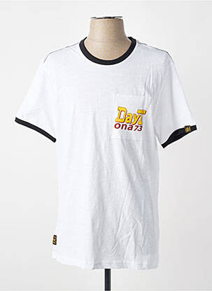 T-shirt coupe cintrée manches courtes blanc DAYTONA homme
