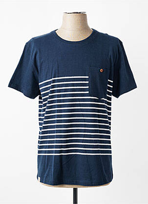 T-shirt stretch manches courtes bleu D73 homme
