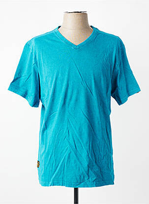 T-shirt coupe cintrée manches courtes bleu DAYTONA homme