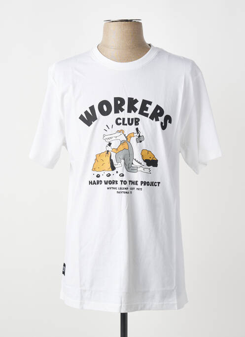 T-shirt coupe droite manches courtes blanc DAYTONA homme