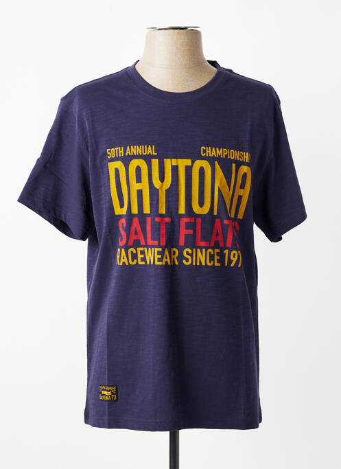 T-shirt stretch manches courtes bleu DAYTONA homme