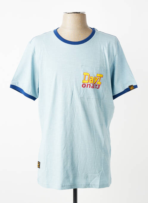 T-shirt coupe cintrée manches courtes bleu DAYTONA homme