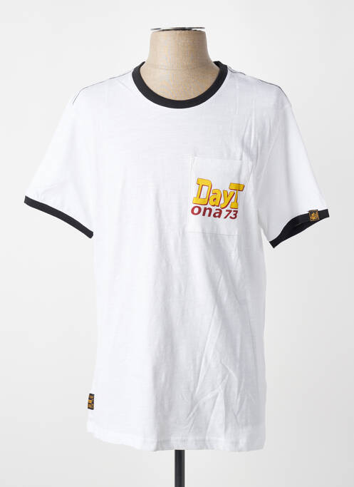 T-shirt coupe cintrée manches courtes blanc DAYTONA homme