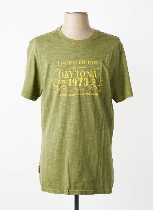T-shirt coupe droite manches courtes vert DAYTONA homme