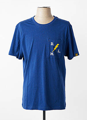 T-shirt coupe droite manches courtes bleu DAYTONA homme
