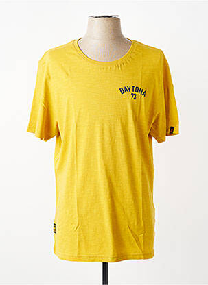 T-shirt coupe droite manches courtes jaune DAYTONA homme