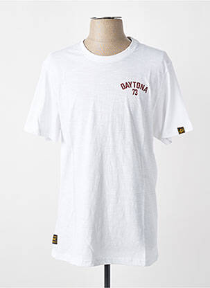 T-shirt coupe droite manches courtes blanc DAYTONA homme