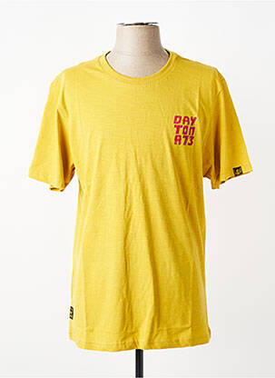T-shirt coupe droite manches courtes jaune DAYTONA homme