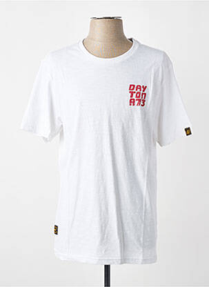 T-shirt coupe droite manches courtes blanc DAYTONA homme