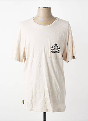 T-shirt coupe droite manches courtes beige DAYTONA homme