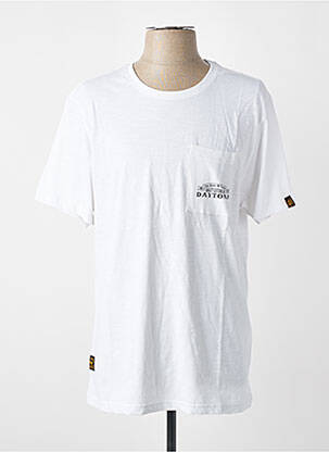 T-shirt tissage chiné manches courtes blanc DAYTONA homme