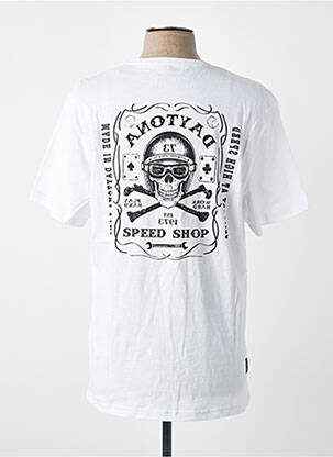 T-shirt tissage chiné manches courtes blanc DAYTONA homme