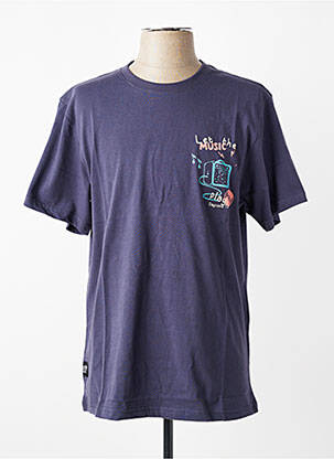 T-shirt broderie manches courtes bleu DAYTONA homme