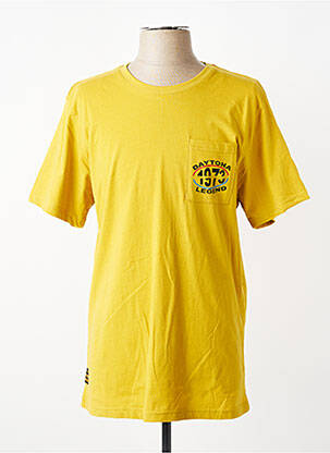 T-shirt coupe cintrée manches courtes jaune DAYTONA homme