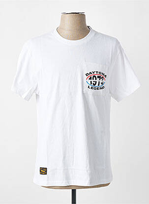 T-shirt coupe cintrée manches courtes blanc DAYTONA homme