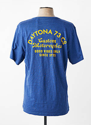 T-shirt stretch manches courtes bleu DAYTONA homme