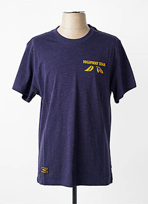 T-shirt tissage chiné manches courtes bleu DAYTONA homme