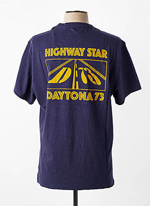 T-shirt tissage chiné manches courtes bleu DAYTONA homme