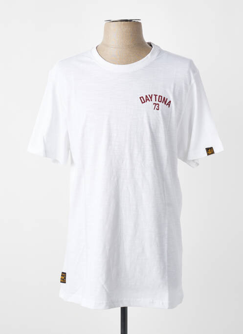 T-shirt coupe droite manches courtes blanc DAYTONA homme