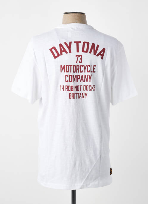 T-shirt coupe droite manches courtes blanc DAYTONA homme