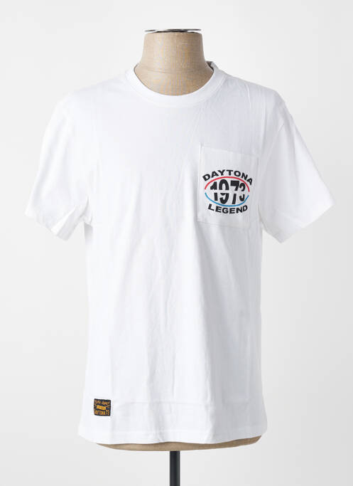 T-shirt coupe cintrée manches courtes blanc DAYTONA homme