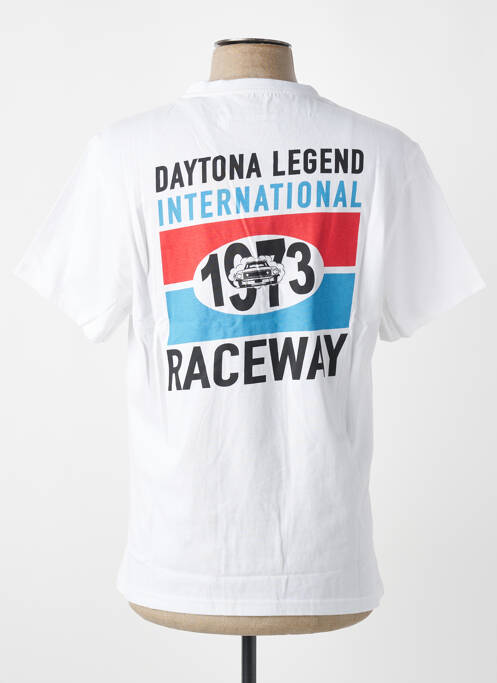 T-shirt coupe cintrée manches courtes blanc DAYTONA homme
