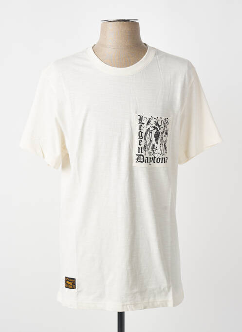 T-shirt stretch manches courtes blanc DAYTONA homme