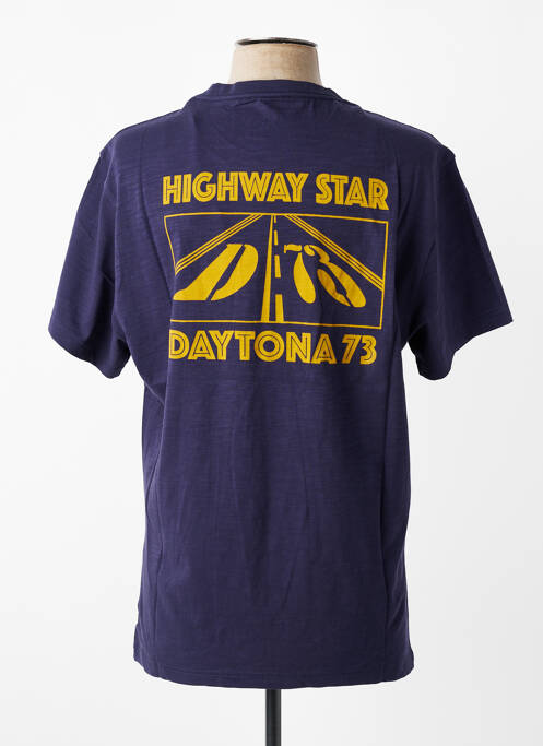 T-shirt stretch manches courtes bleu DAYTONA homme