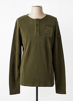 T-shirt broderie manches longues vert DAYTONA homme