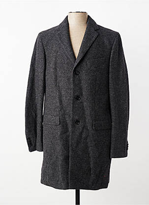 Manteau long tissage chiné sans capuche gris BARUTTI homme