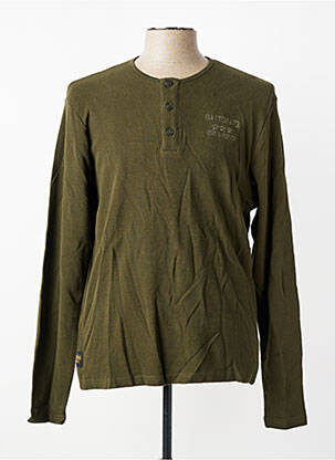 T-shirt broderie manches longues vert DAYTONA homme