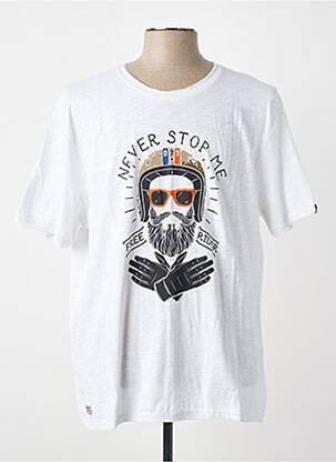 T-shirt coupe cintrée manches courtes blanc DAYTONA homme
