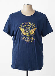 T-shirt coupe cintrée manches courtes bleu DAYTONA homme