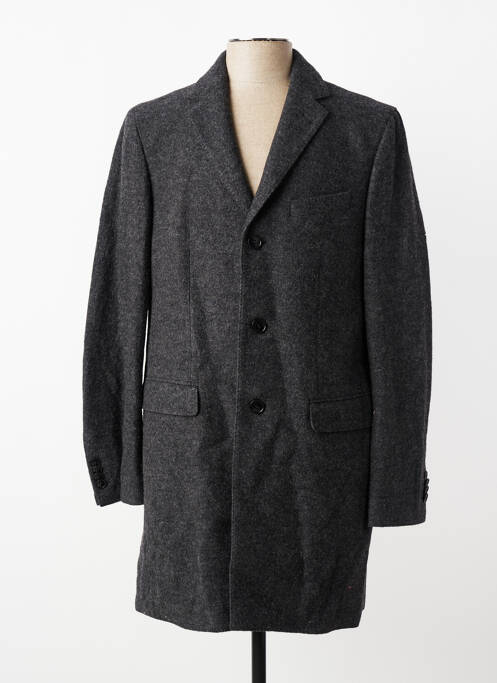 Manteau long tissage chiné sans capuche gris BARUTTI homme