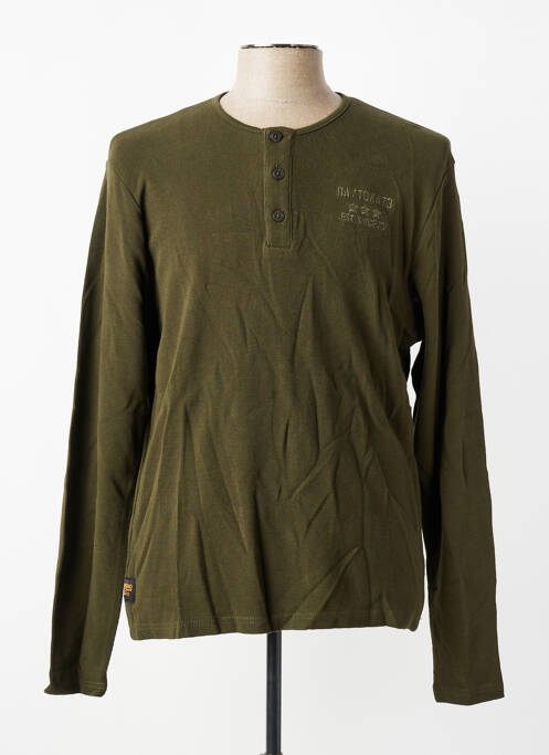 T-shirt broderie manches longues vert DAYTONA homme