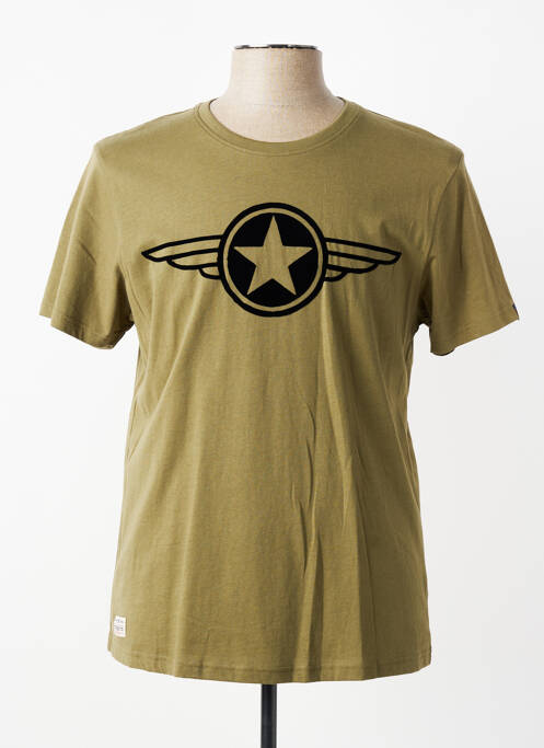 T-shirt coupe cintrée manches courtes vert DAYTONA homme