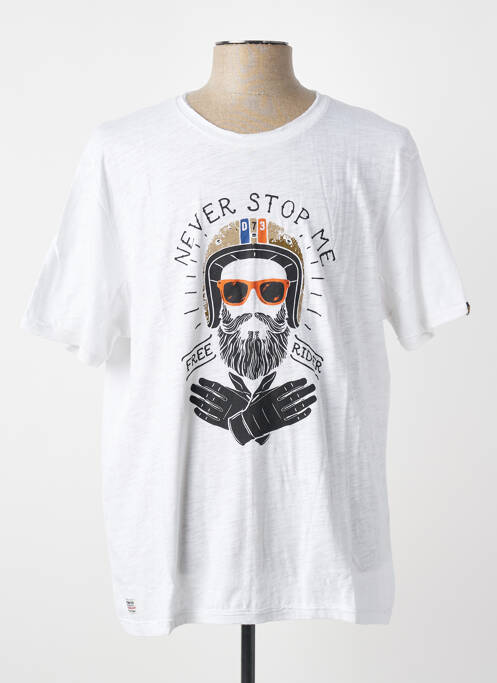 T-shirt coupe cintrée manches courtes blanc DAYTONA homme