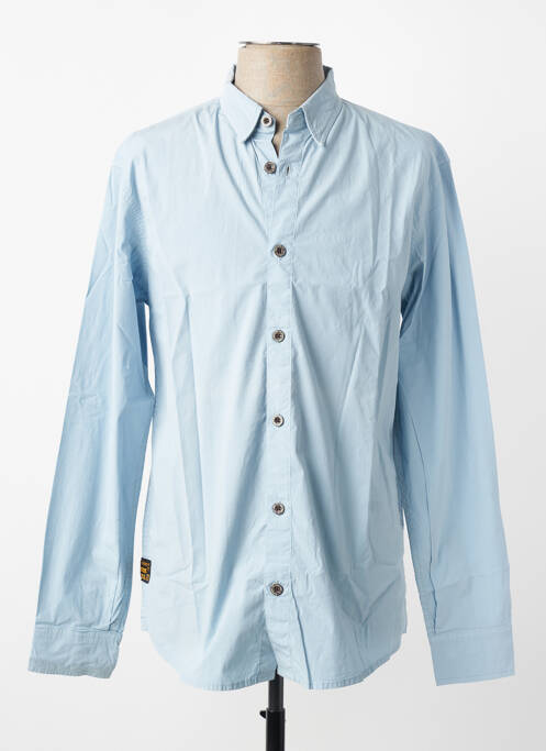 Chemise manches longues coupe cintrée bleu DAYTONA homme