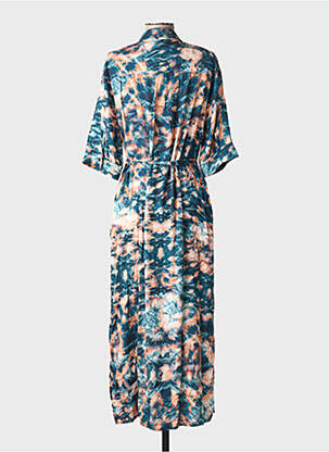 Robe longue manches courtes manches courtes bleu LA FEE MARABOUTEE femme