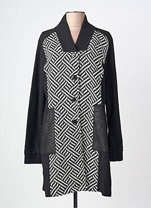 Manteau long coupe cintrée sans capuche noir MALOKA femme