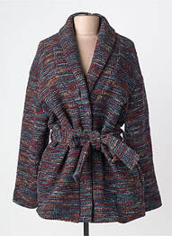 Manteau court poches sans capuche bleu LA FEE MARABOUTEE femme