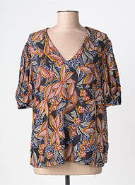 Blouse imprimé fleurs manches 3/4 noir LA FEE MARABOUTEE femme