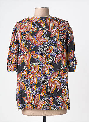 Blouse tissage popeline manches 3/4 noir LA FEE MARABOUTEE femme