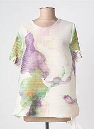 Top coupe fluide manches courtes beige NESLAY femme